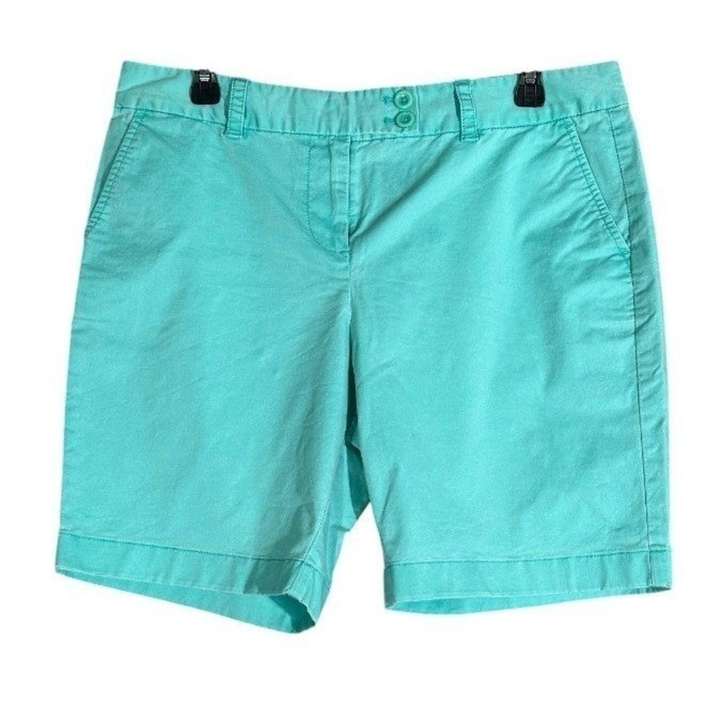 Vineyard Vines Women 10 Teal Chino Shorts Preppy Summer Casual Cotton